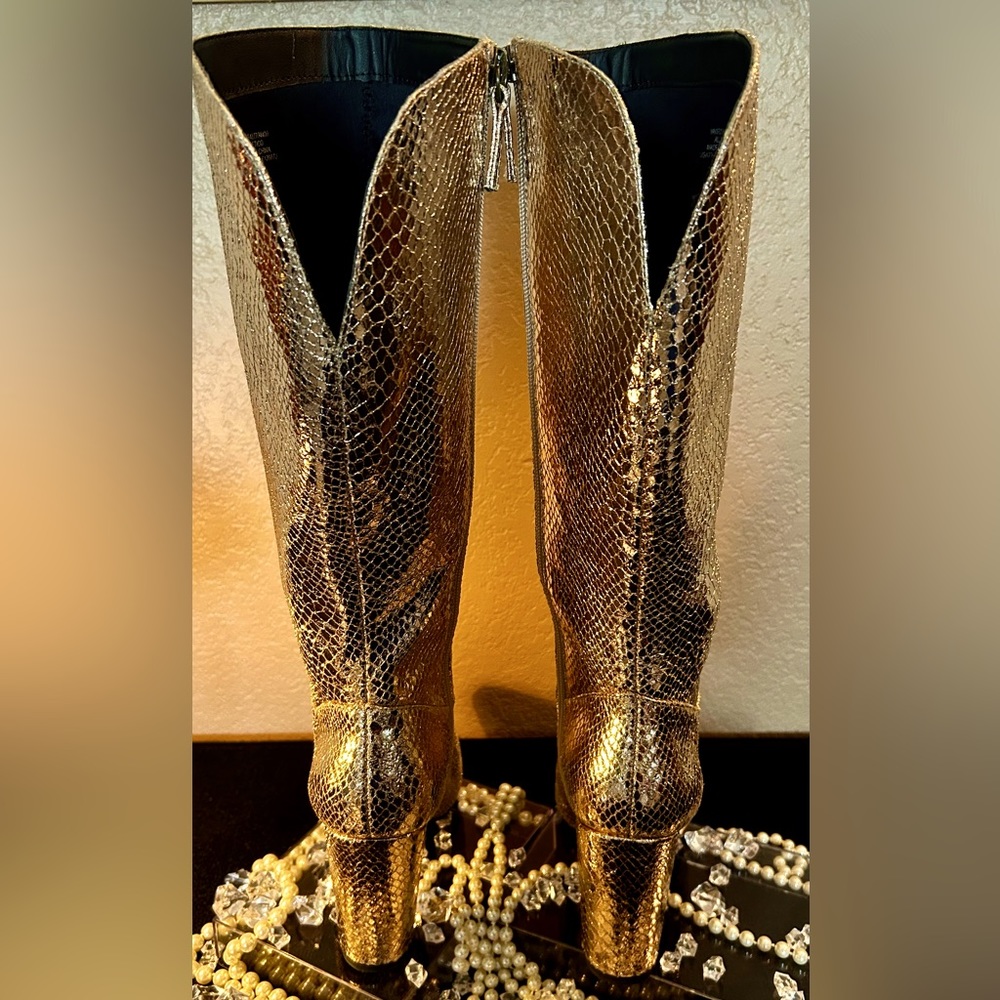 Poppy High Heeled Boots from Scoop.   Color Rose Gold Size 7.5 - Picture 6 of 11